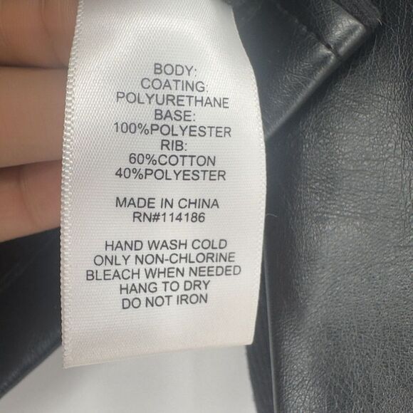 Juicy Couture Jacket Faux Leather Bomber Motorcycle Fur Collar Coat Black Sz XS - Picture 7 of 9